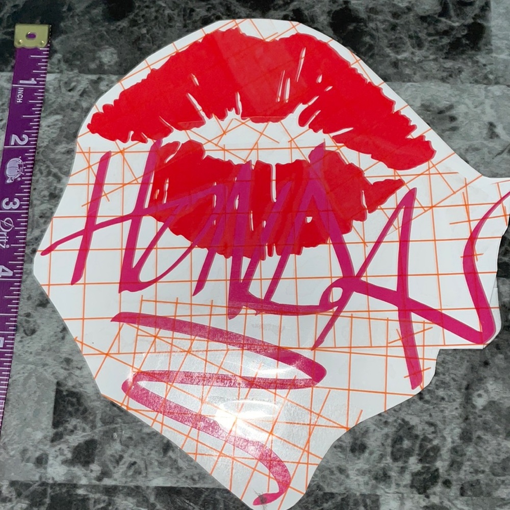 7x6 lips and Graffitti vinyl sticker